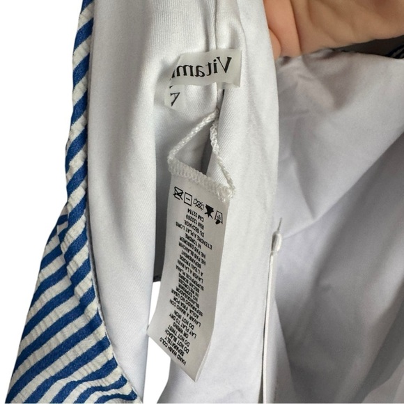 New! Vitamin A Alia One Piece Swimsuit- Blue and White Stripes - Picture 7 of 8